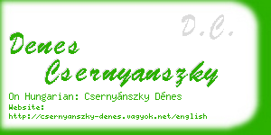denes csernyanszky business card